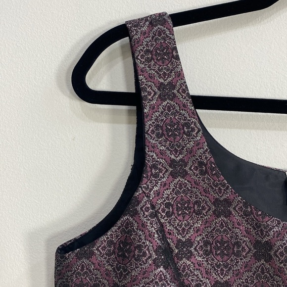 Victor Costa Elegant Cocktail Sheath Sleeveless Metallic Women's 8 Purple - Picture 3 of 11